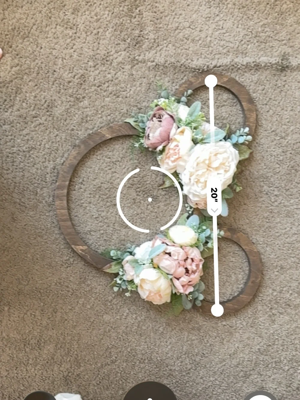 Wooden Floral Mickey Wreath - Cream and Blush Home Accent